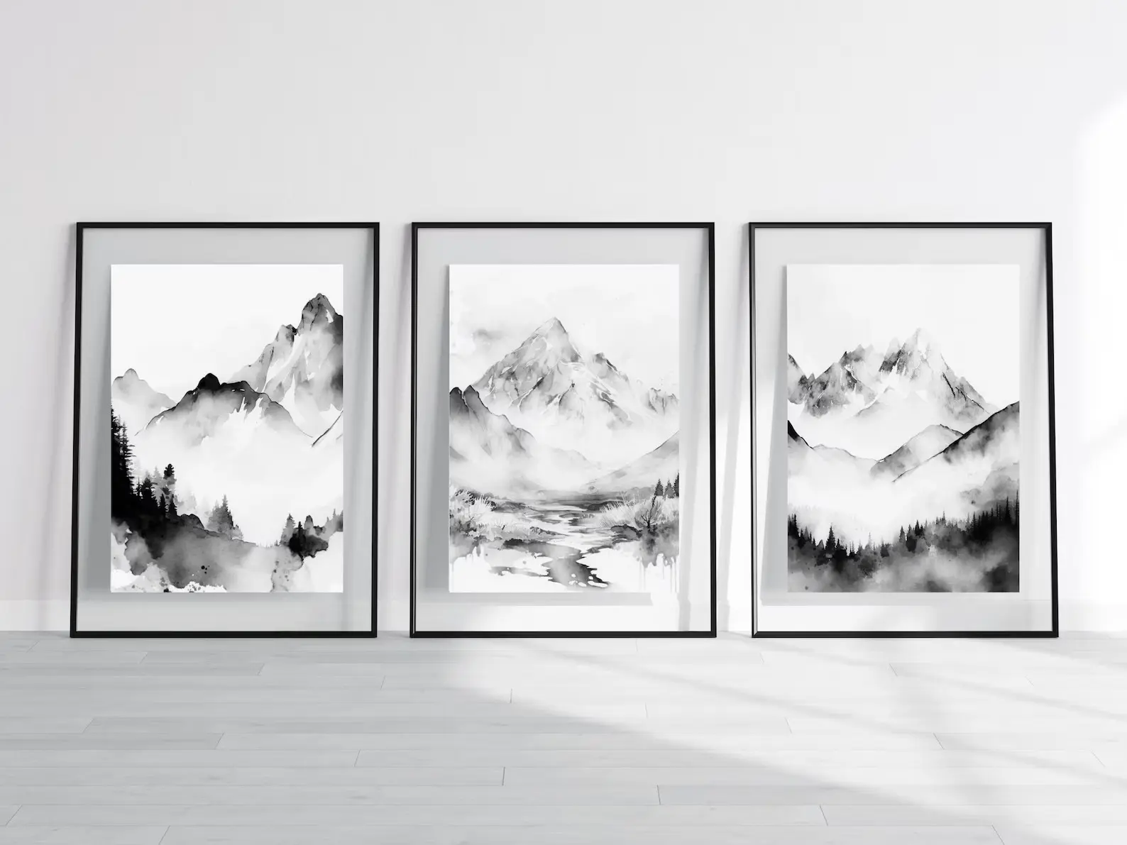 Meraki – Set of 3 Black and White Printable Wall Art